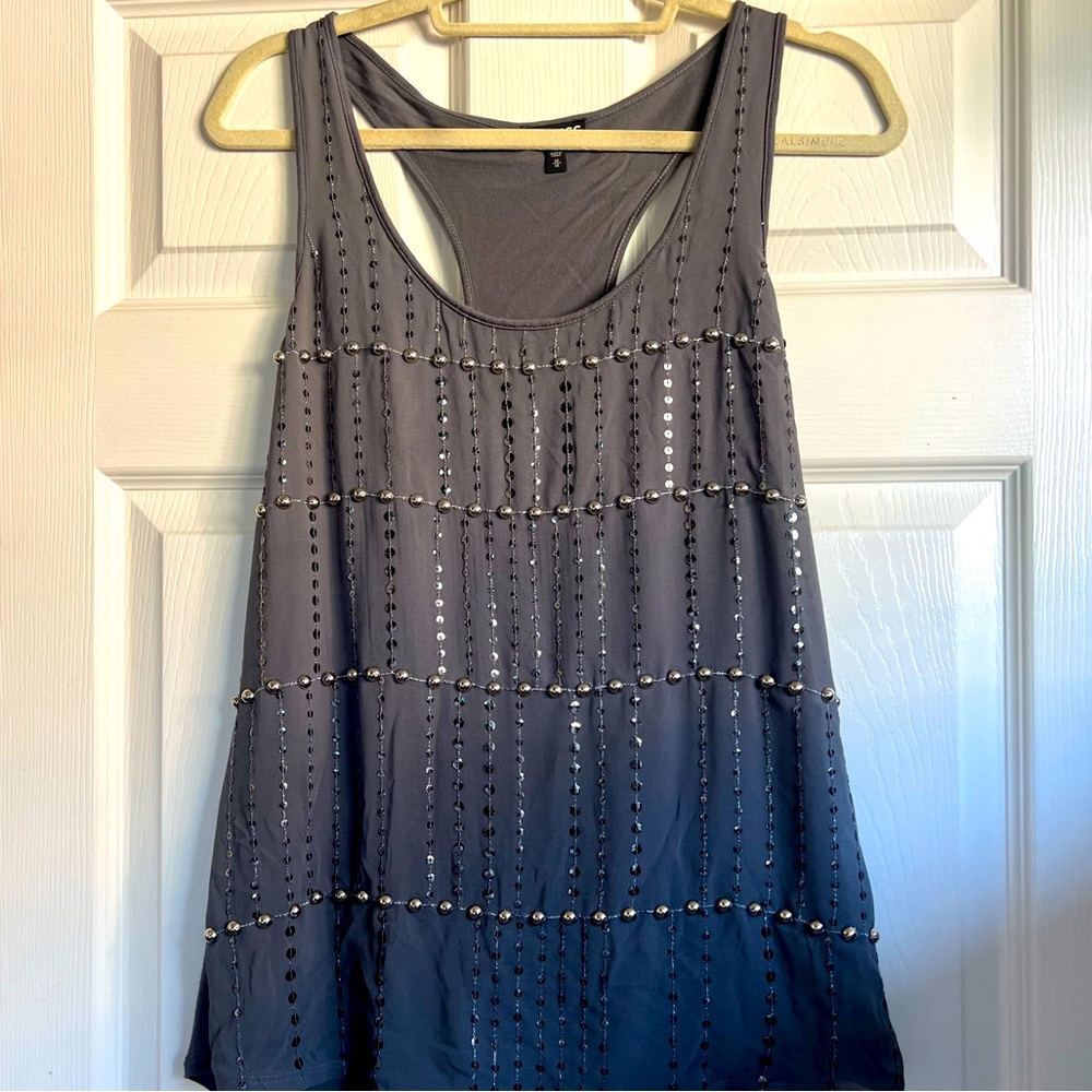 Express racer back tank,sequins, beads